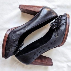 Vintage Seychelles Memory Lane Black Heels 9.5